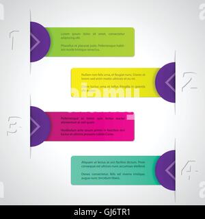 Infographic design with colorful labels Stock Vector
