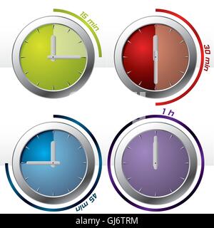 Set of four timer icons Stock Vector