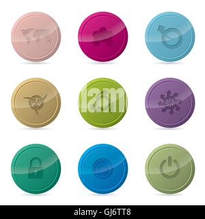 Cool new glossy icon set Stock Vector
