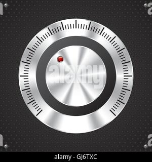 Volume knob design with red LED Stock Vector