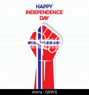 Flag of norway in hand , happy Independence Day design vector Stock Vector