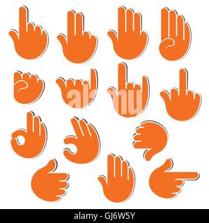 creative sign or signal show by hand finger Stock Vector