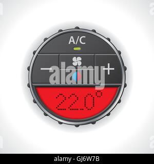 Air conditioning gauge with red display Stock Vector