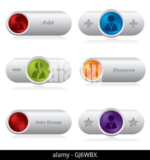Various social network buttons Stock Vector