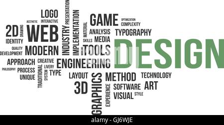 word cloud - design Stock Vector