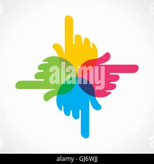 creative colorful hand icon design Stock Vector