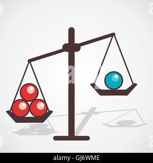 red ball is more heavy than blue ball vector Stock Vector