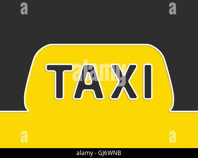 Taxi company advertising with taxi sign Stock Vector