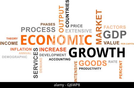 word cloud - economic growth Stock Vector