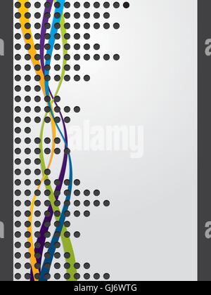 Abstract background with dots and waves Stock Vector