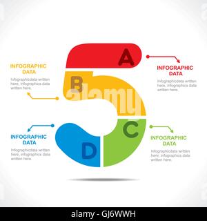 creative number  5  info-graphics design concept vector Stock Vector