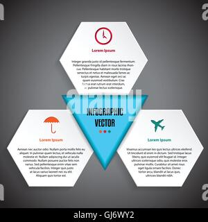 Infographic design with various symbols and text Stock Vector