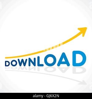 creative increase download growth graph in website concept vector Stock Vector