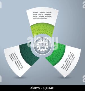Infographic background design with tire treads Stock Vector