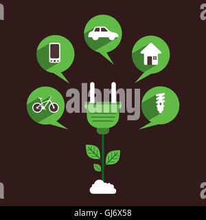 creative object to use green energy concept design Stock Vector