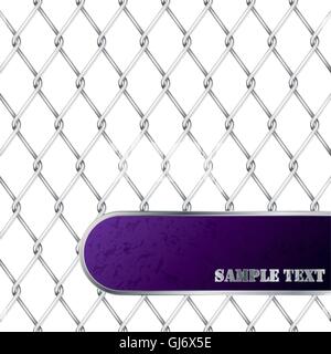 Grunge plate on fence Stock Vector