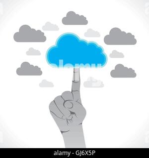 cloud computing concept or click the cloud background vector Stock Vector