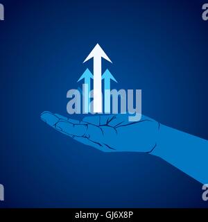 arrow move up in hand vectorarrow move up in hand vector Stock Vector