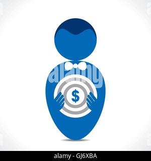 archery board in hand or focus in money vector Stock Vector