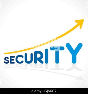 creative security word graph increase or security concept vector Stock Vector
