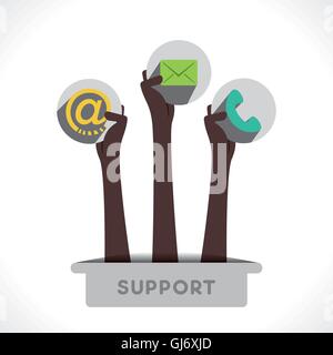creative contact for support icon design concept vector Stock Vector