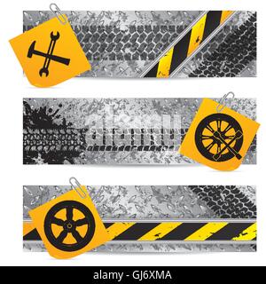 Industrial label set of three with notepapers Stock Vector