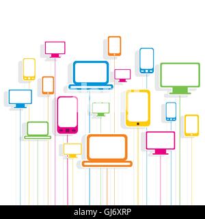 colorful technology device pattern background vector Stock Vector