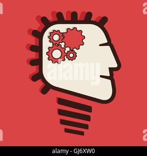 gear in human head Stock Vector