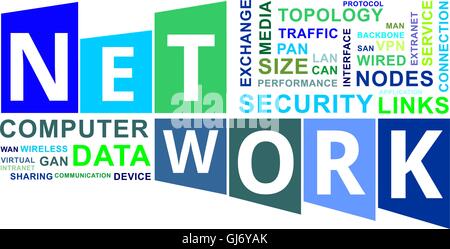 word cloud - network Stock Vector