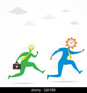 new idea follow the time to compete concept vector Stock Vector