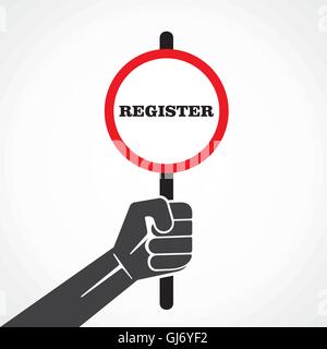 register word banner hold in hand stock vector Stock Vector