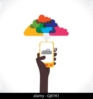 cloud computing concept , colorful cloud Stock Vector