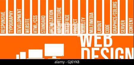 word cloud - web design Stock Vector
