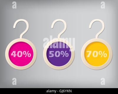 Cloth hanger style label set Stock Vector