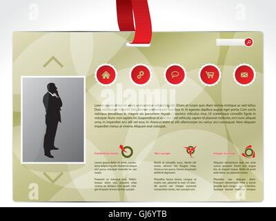 Business identity website template with lanyard Stock Vector