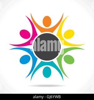 colorful teamwork or unity design concept Stock Vector Image & Art - Alamy