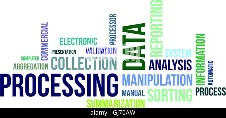 word cloud - data processing Stock Vector