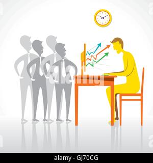 online work with share trading or business growth graph concept vector Stock Vector