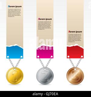 1st, 2nd and third prize labels Stock Vector