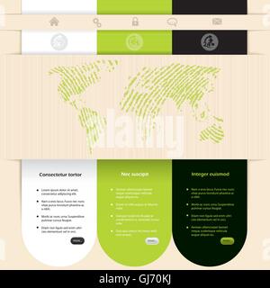 Website template design with contrast colors Stock Vector
