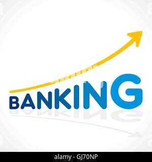 creative banking word growing word design vector Stock Vector