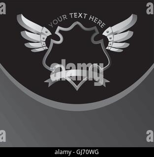silver shield wing Stock Vector Image & Art - Alamy