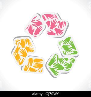 hand pattern recycle symbol vector Stock Vector