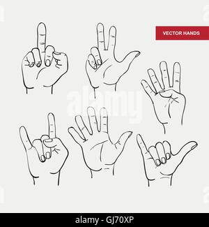 vector hand drawn image hands Stock Vector