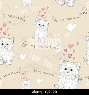 Seamless texture with "love" elements. Stock Vector