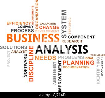 word cloud - business analysis Stock Vector