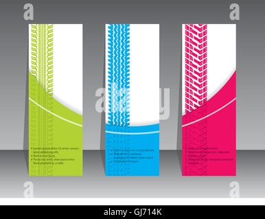 Abstract tire label set of 3 Stock Vector