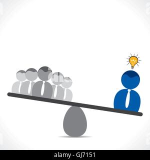 leadership concept, leader with new idea concept vector Stock Vector