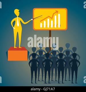 leader discuss with team for business idea concept Stock Vector
