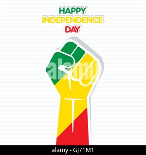 Independence Day Flag of the Republic of Congo hand design vector Stock Vector